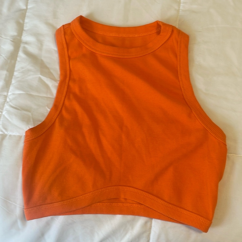 Orange crop top
